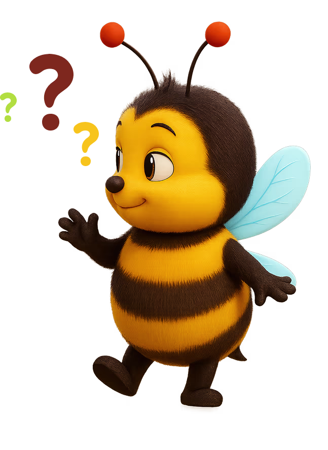 cartoon bee ask questions